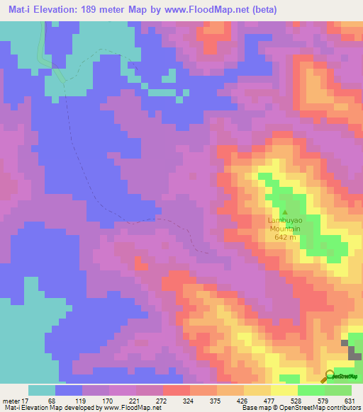 Mat-i,Philippines Elevation Map
