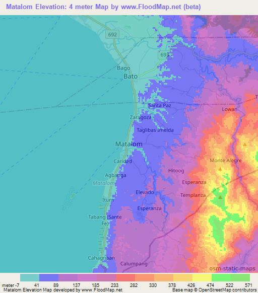 Matalom,Philippines Elevation Map