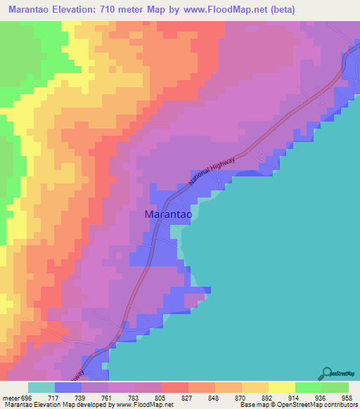Marantao,Philippines Elevation Map
