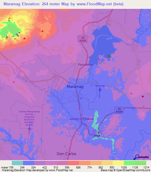 Maramag,Philippines Elevation Map