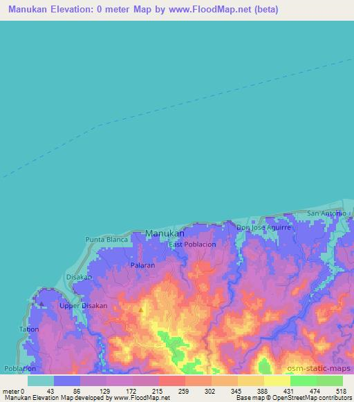 Manukan,Philippines Elevation Map