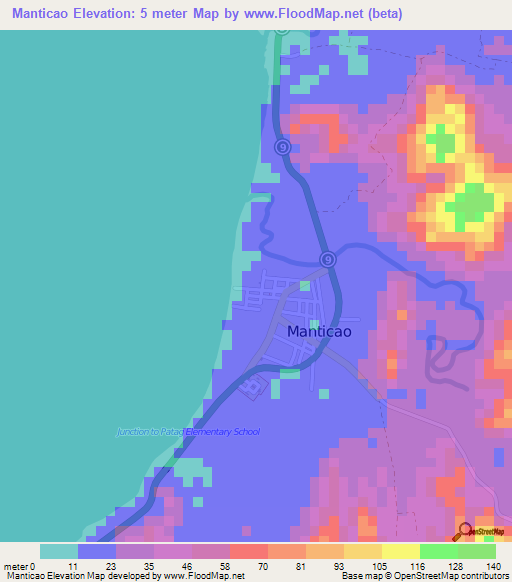 Manticao,Philippines Elevation Map