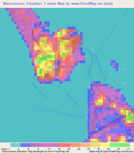 Manocmanoc,Philippines Elevation Map
