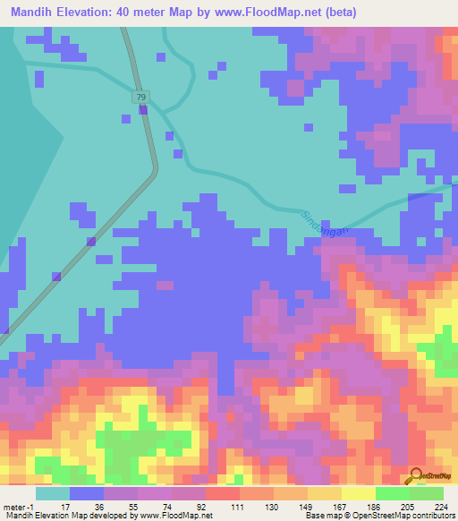 Mandih,Philippines Elevation Map