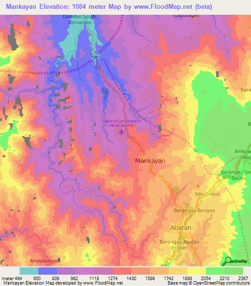 Mankayan,Philippines Elevation Map
