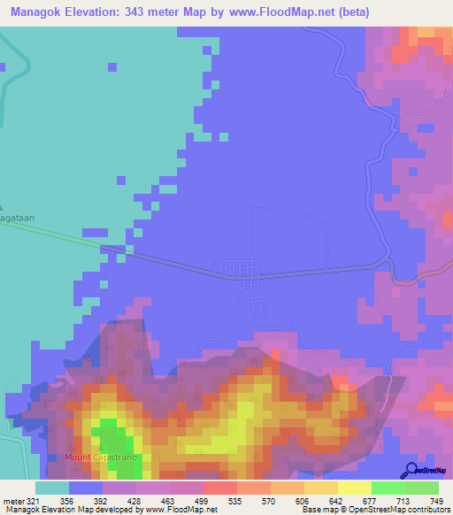 Managok,Philippines Elevation Map