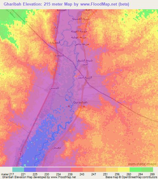 Gharibah,Syria Elevation Map