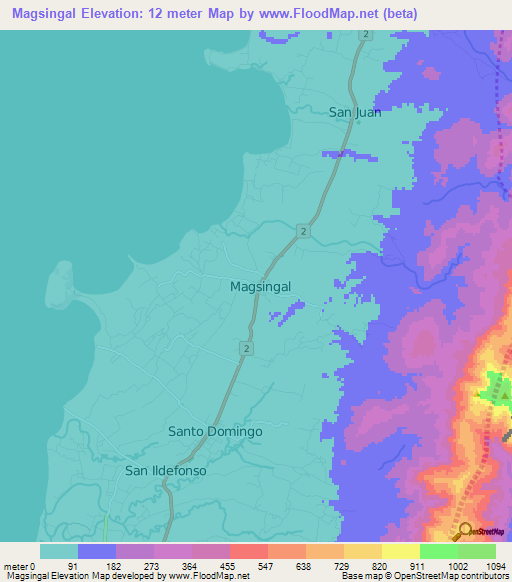 Magsingal,Philippines Elevation Map