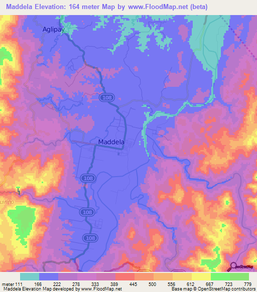 Maddela,Philippines Elevation Map