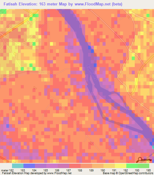 Fatisah,Syria Elevation Map
