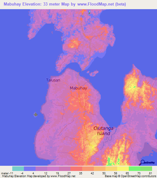 Mabuhay,Philippines Elevation Map