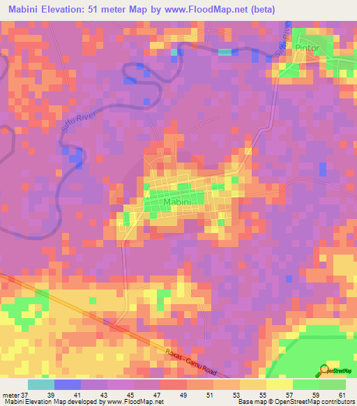 Mabini,Philippines Elevation Map