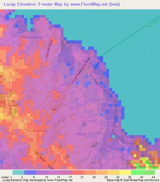 Lucap,Philippines Elevation Map