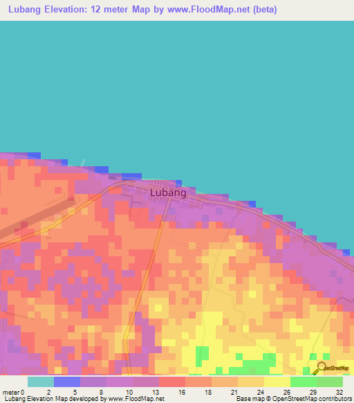 Lubang,Philippines Elevation Map