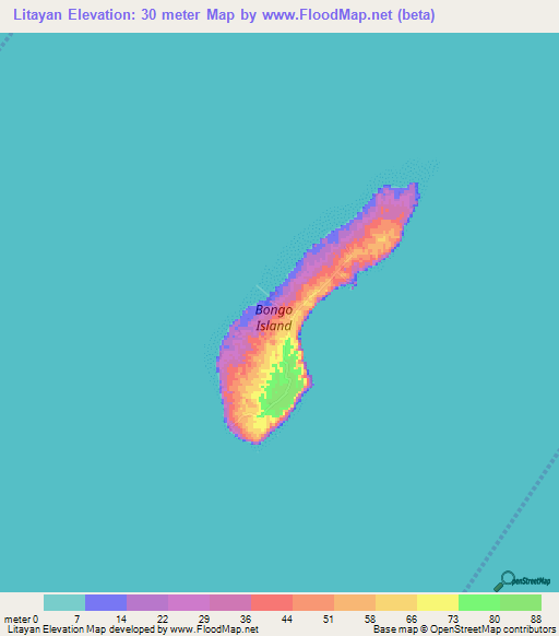 Litayan,Philippines Elevation Map