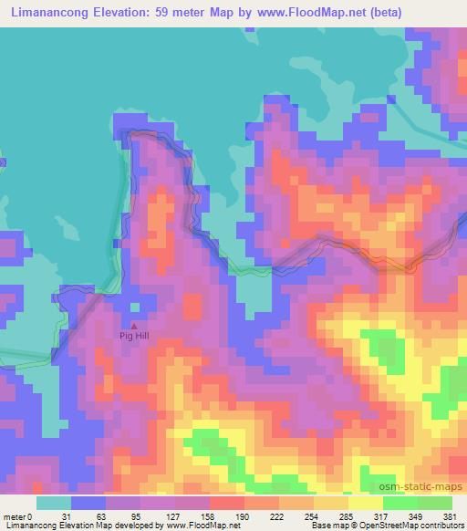 Limanancong,Philippines Elevation Map