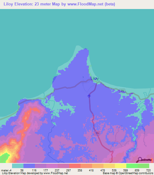 Liloy,Philippines Elevation Map
