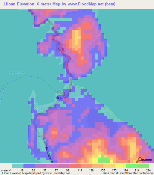 Liloan,Philippines Elevation Map