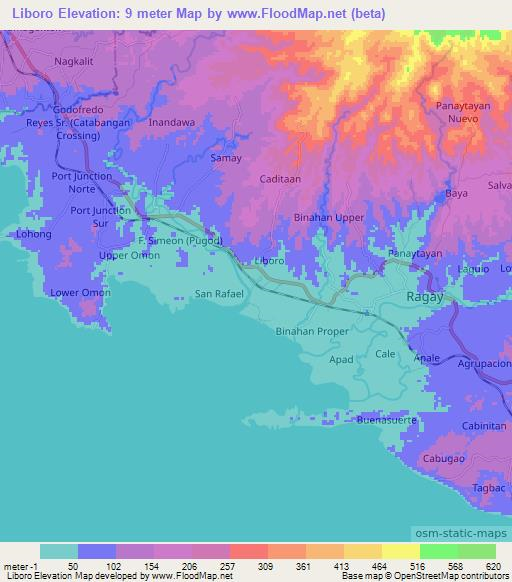 Liboro,Philippines Elevation Map