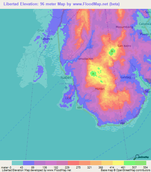 Libertad,Philippines Elevation Map