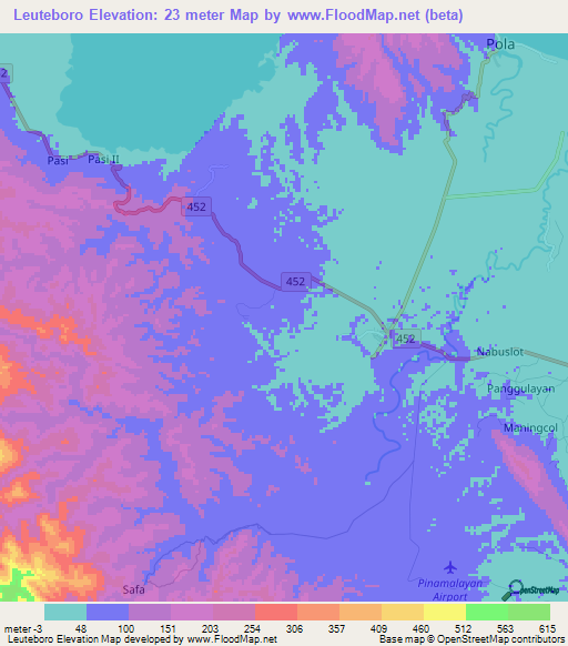 Leuteboro,Philippines Elevation Map