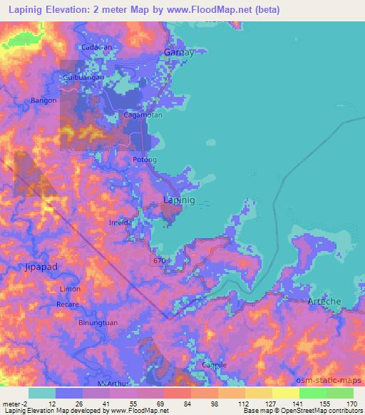 Lapinig,Philippines Elevation Map