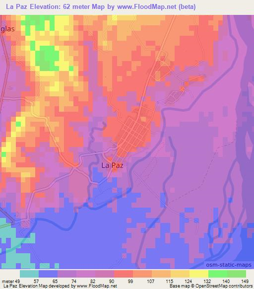 La Paz,Philippines Elevation Map
