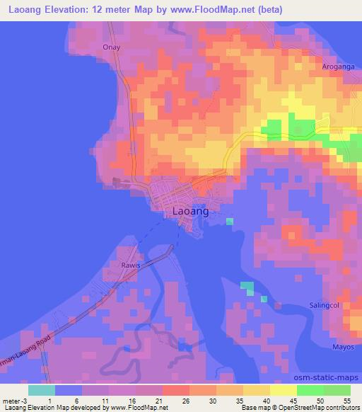 Laoang,Philippines Elevation Map