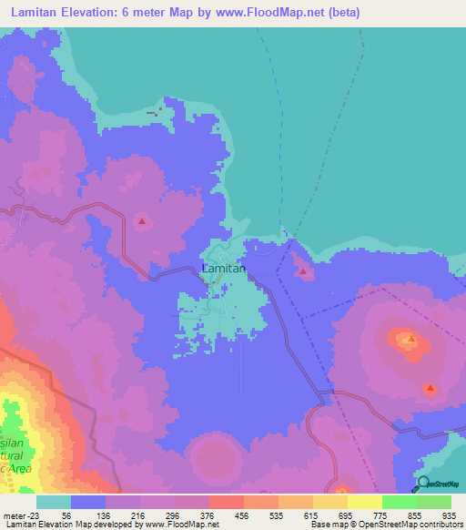 Lamitan,Philippines Elevation Map