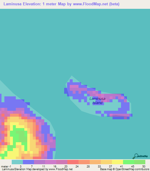 Laminusa,Philippines Elevation Map