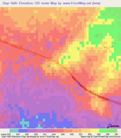 Dayr Hafir,Syria Elevation Map