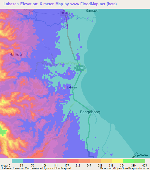 Labasan,Philippines Elevation Map