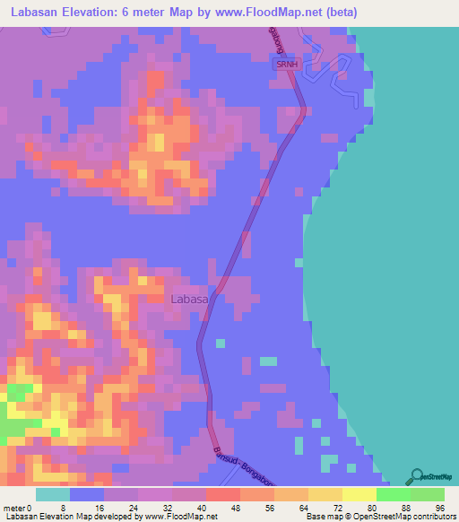 Labasan,Philippines Elevation Map