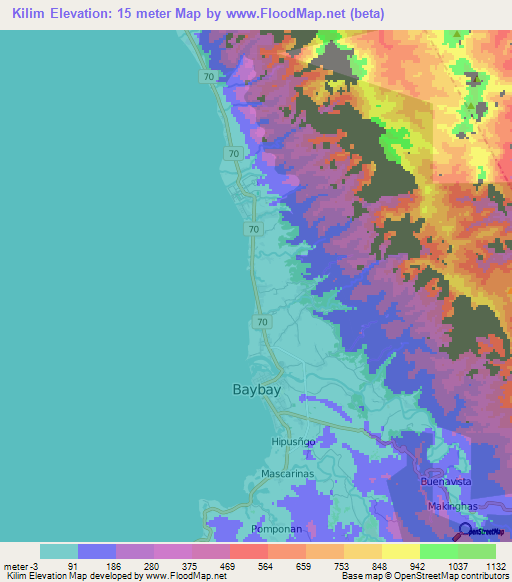Kilim,Philippines Elevation Map