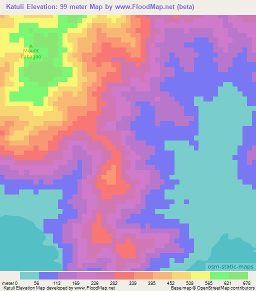 Katuli,Philippines Elevation Map