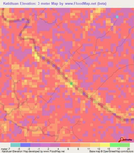 Katidtuan,Philippines Elevation Map