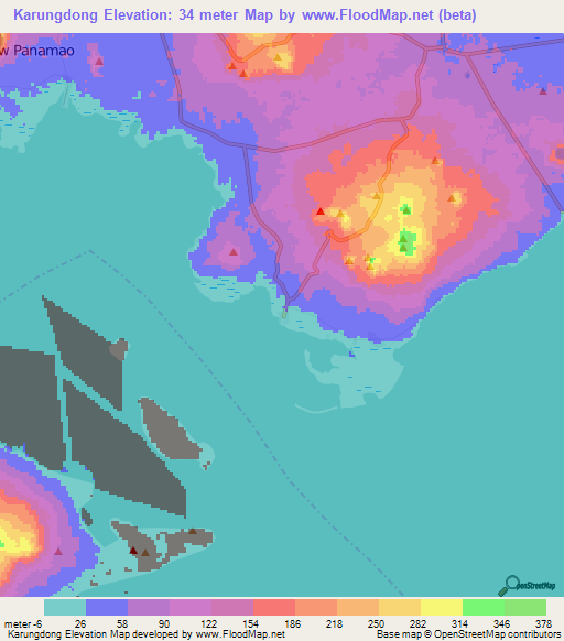 Karungdong,Philippines Elevation Map