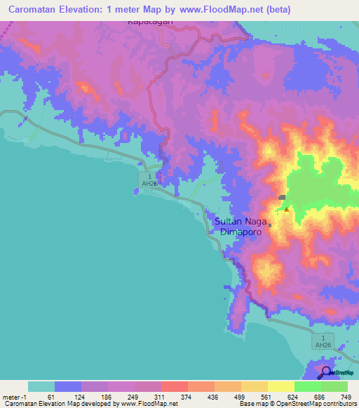 Caromatan,Philippines Elevation Map
