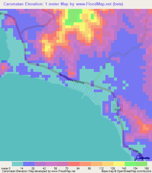 Caromatan,Philippines Elevation Map