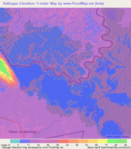 Kalbugan,Philippines Elevation Map