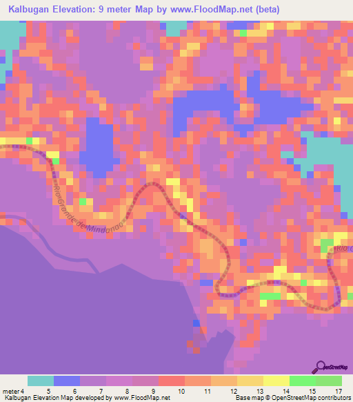 Kalbugan,Philippines Elevation Map