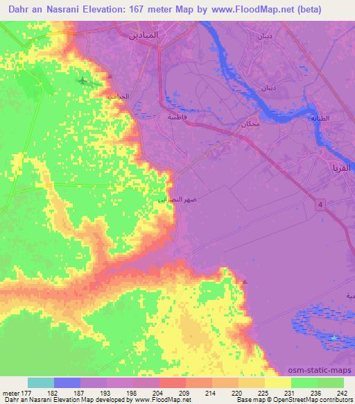 Dahr an Nasrani,Syria Elevation Map