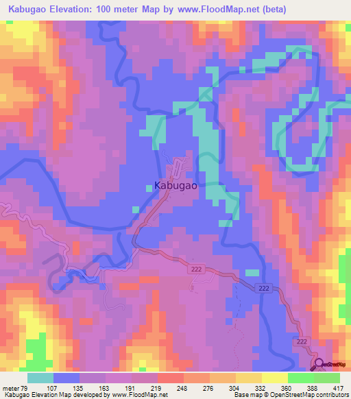 Kabugao,Philippines Elevation Map