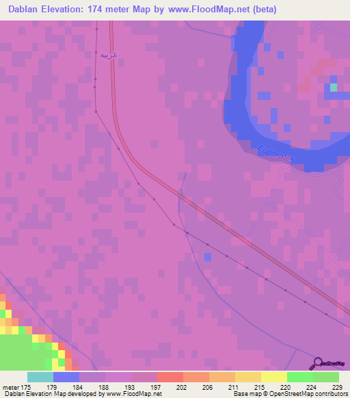 Dablan,Syria Elevation Map