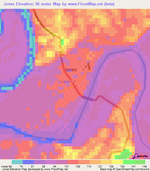 Jones,Philippines Elevation Map