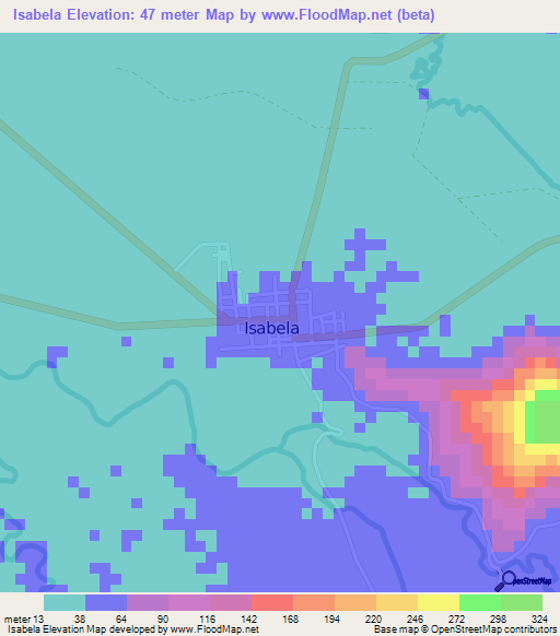 Isabela,Philippines Elevation Map
