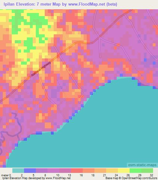 Ipilan,Philippines Elevation Map