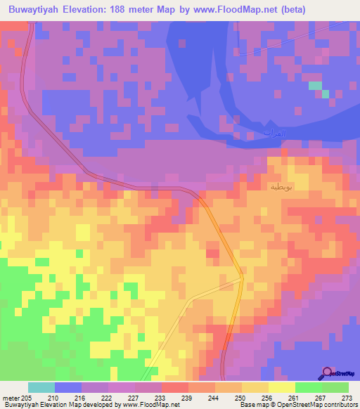 Buwaytiyah,Syria Elevation Map