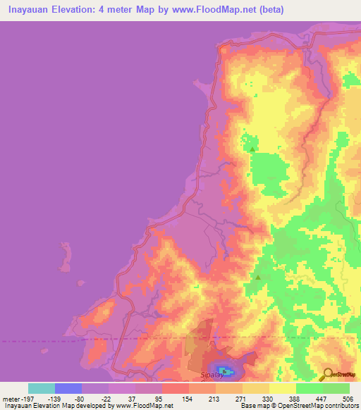 Inayauan,Philippines Elevation Map