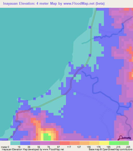 Inayauan,Philippines Elevation Map